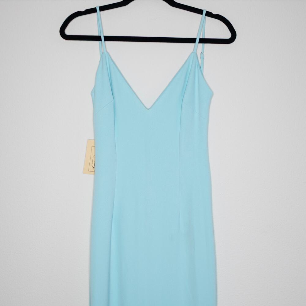 Katie May x Revolve Bambina Gown Maxi Dress Sky Blue Low Back SZ M - Picture 4 of 9